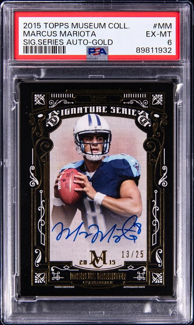 2015 Topps Museum Collection Marcus Mariota Signature Series Autograph Gold #SSA-MM card image