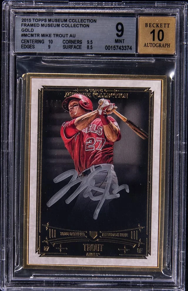 2015 Topps Museum Collection Mike Trout Framed Gold #MC-MTR card image
