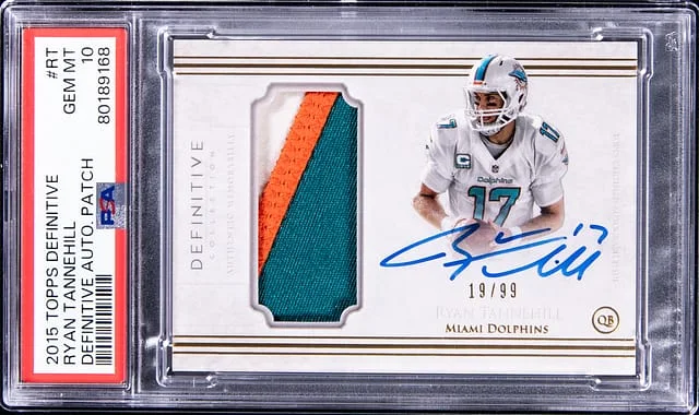 2015 Topps Ryan Tannehill Definitive Autograph Patch #DAP-RT card image