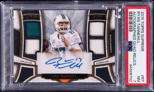 2015 Topps Ryan Tannehill Supreme Autographed Quad Relics #RT card image