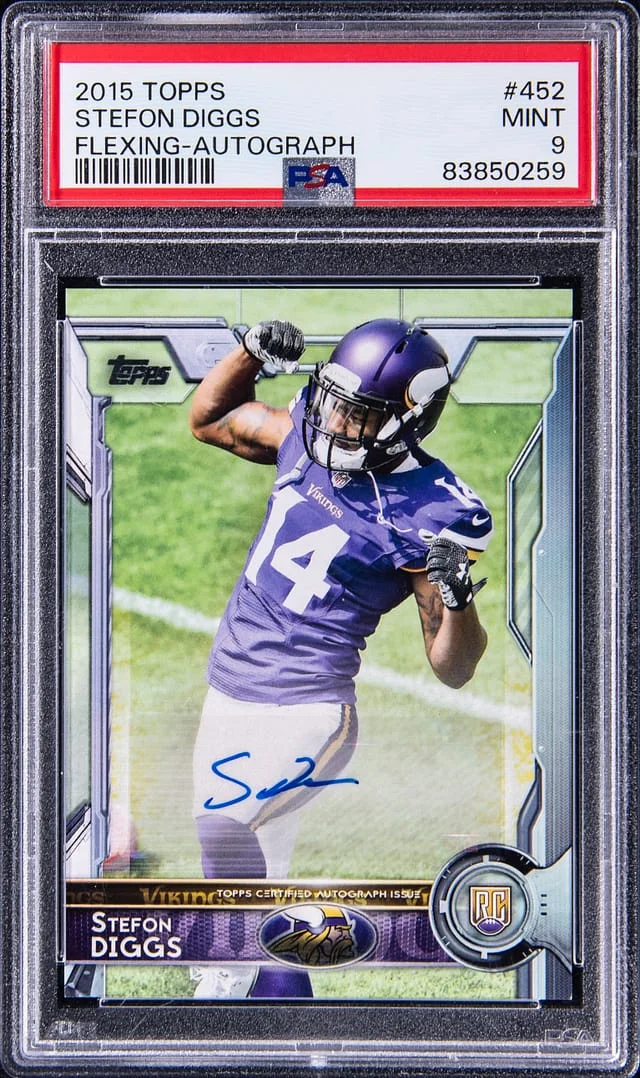 2015 Topps Stefon Diggs Flexing Autograph #452 card image