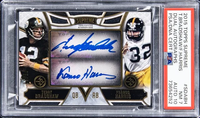 2015 Topps Terry Bradshaw/Franco Harris Supreme Dual Autographs #SDA-BH card image