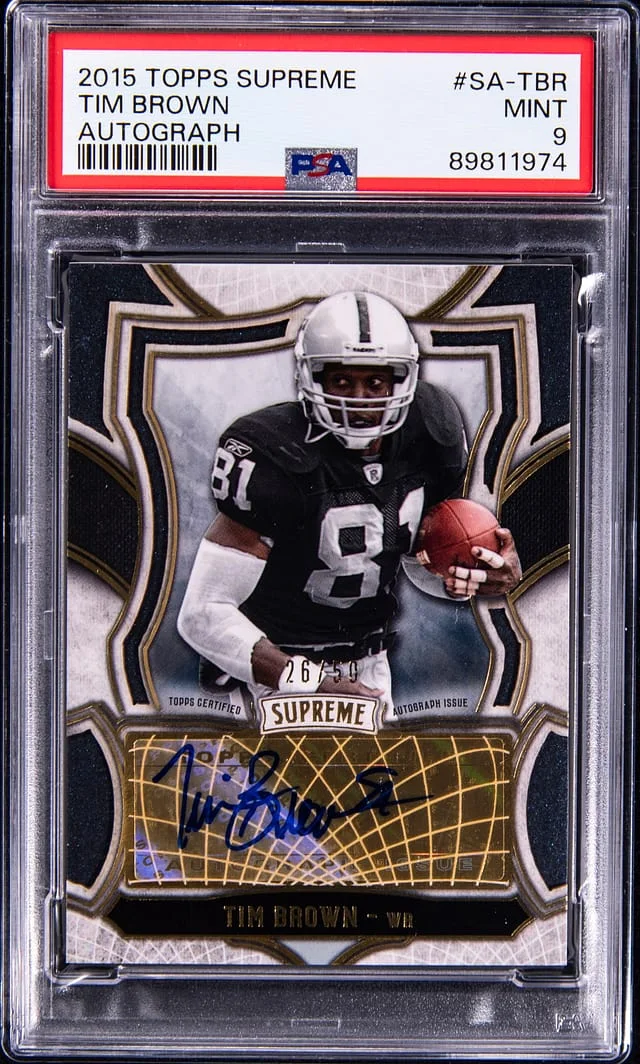 2015 Topps Tim Brown Supreme Autograph #SA-TBR card image
