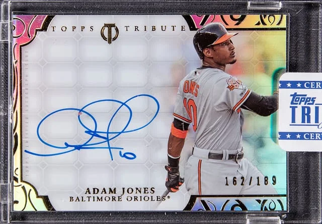 2015 Topps Tribute Adam Jones Topps Encased #TA-AJ card image