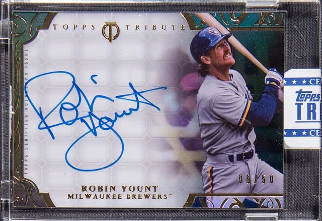 2015 Topps Tribute #TA–RY Robin Yount Topps Encased #no-number card image