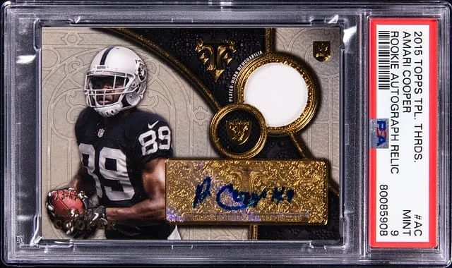 2015 Topps Triple Threads Amari Cooper Autograph Relic #TTRAR-AC card image