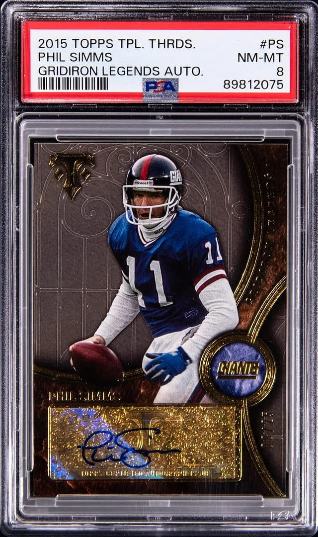 2015 Topps Triple Threads Phil Simms Gridiron Legends Autograph #GLA-PS card image