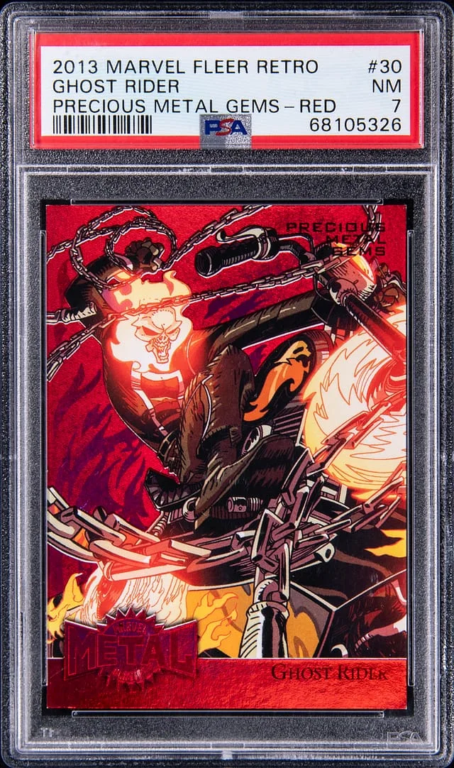 2015 Upper Deck Ghost Rider Marvel Fleer Retro '95 Marvel Metal Blaster Precious Metal Gems (PMG) Red #19 card image