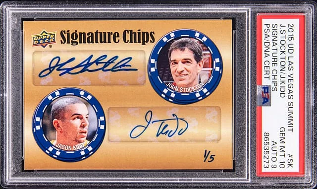 2015 Upper Deck John Stockton/Jason Kidd Las Vegas Summit Signature Chips #LV2-SK card image