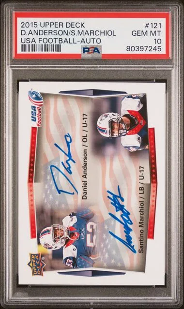 2015 Upper Deck USA Football Daniel Anderson/Santino Marchiol Autograph #121 card image