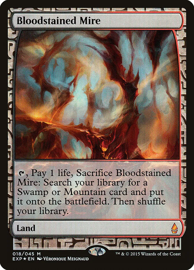 2015 Zendikar Expeditions Bloodstained Mire mythic #18 unlisted card image