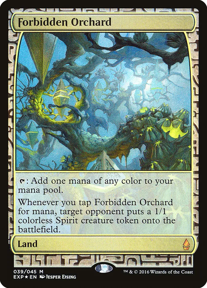 2015 Zendikar Expeditions Forbidden Orchard mythic #39 unlisted card image