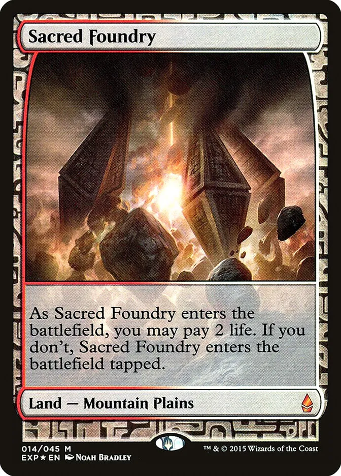 2015 Zendikar Expeditions Sacred Foundry mythic #14 unlisted card image