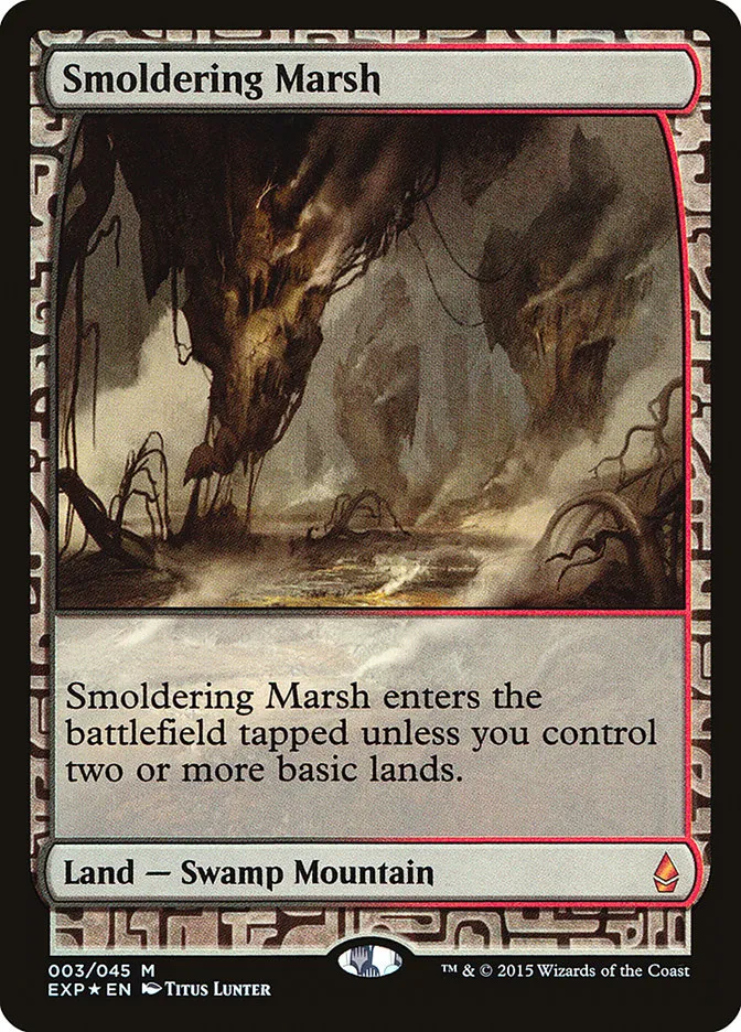 2015 Zendikar Expeditions Smoldering Marsh mythic #3 unlisted card image