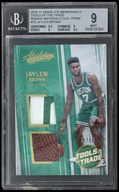 2016-17 Absolute Jaylen Brown Memorabilia Tools Of The Trade Jumbo Material Signature #15 card image