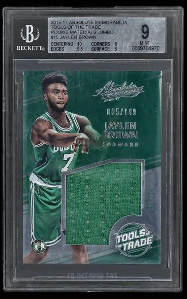 2016-17 Absolute Jaylen Brown Relci Memorabilia Tools Of The Trade Materials Jumbo #15 card image