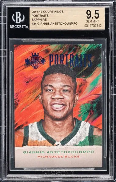 2016-17 Court Kings Giannis Antetokounmpo Portratis Sapphire (23/25) #34 card image