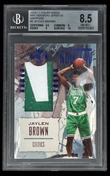 2016-17 Court Kings Jaylen Brown Art Nouveau Jerseys Sapphire #2 card image