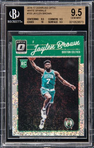 2016-17 Donruss Optic Jaylen Brown White Sparkle #153 card image