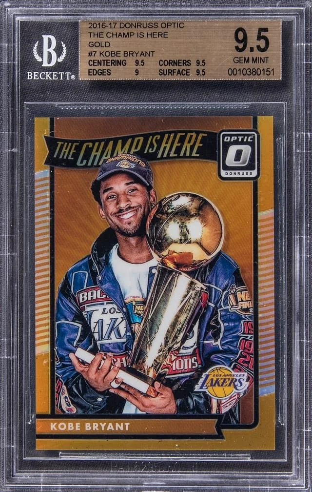 2016-17 Donruss Optic Kobe Bryant The Champ Is Here Gold #7 card image