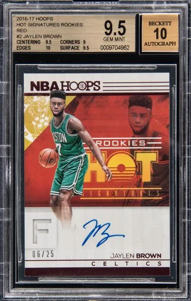 2016-17 Hoops Jaylen Brown Hot Signatures Rookies Red #2 card image