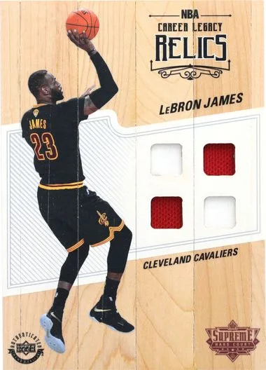 2016-17 In Supreme Hard Court Box Upper Deck Authenticated Supreme Hard Court Career Legacy Relics LeBron James #CLR-LJ5 card image