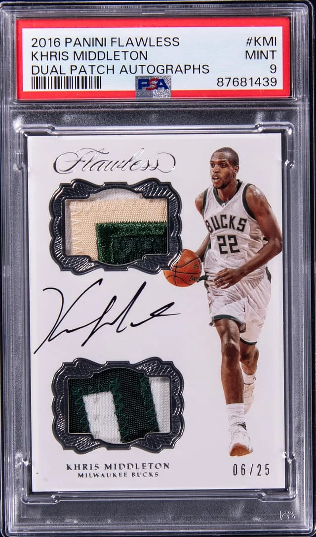 2016-17 Panin Flawless Dual Patch Autographs Khris Middleton #KMI card image