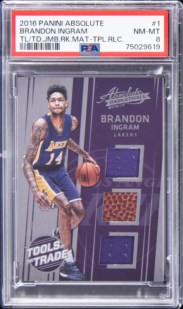 2016-17 Panini Absolute Brandon Ingram Tools of the Trade Material Triple #1 card image