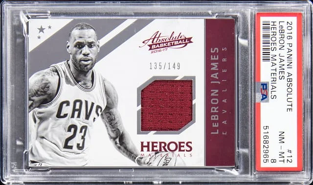 2016-17 Panini Absolute LeBron James Heroes Material #12 card image