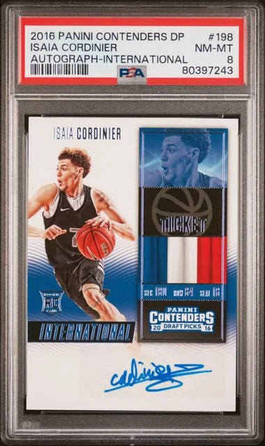 2016-17 Panini Contenders Draft Picks Isaia Cordinier Autograph-International #198 card image