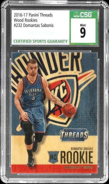 2016-17 Panini Domantas Sabonis Rooking Threads Wood Rookies #232 card image