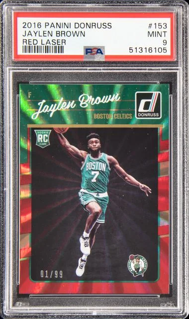 2016-17 Panini Donruss Jaylen Brown Red Laser #153 card image