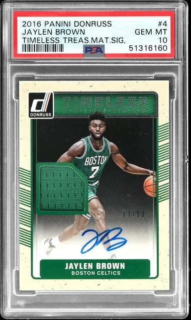 2016-17 Panini Donruss Jaylen Brown Timeless Treasures Material Signatures #4 card image
