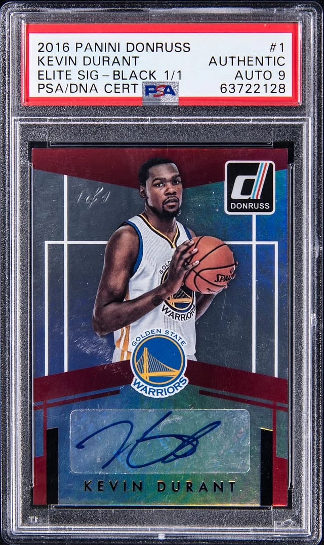 2016-17 Panini Donruss Kevin Durant Elite Signature Black #1 card image