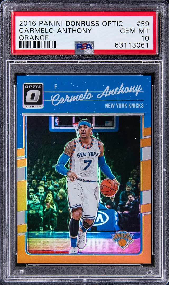 2016-17 Panini Donruss Optic Carmelo Anthony Orange #59 card image