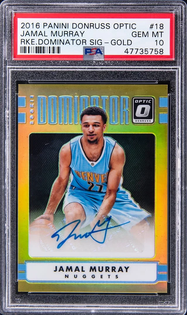 2016-17 Panini Donruss Optic Jamal Murray Dominator Signature Gold #18 card image