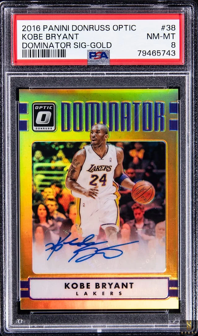 2016-17 Panini Donruss Optic Kobe Bryant Dominator Signature Gold #38 card image