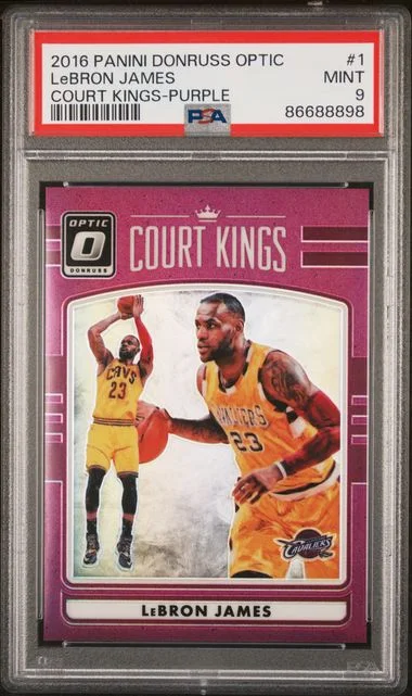 2016-17 Panini Donruss Optic LeBron James Court Kings Purple #1 card image