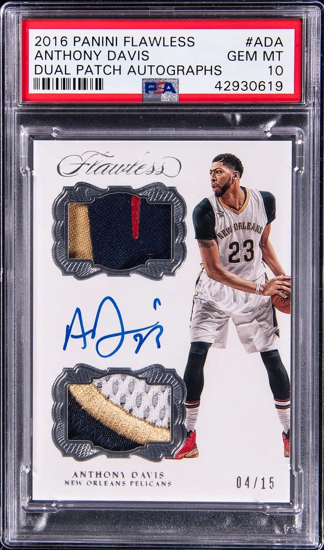 2016-17 Panini Flawless Anthony Davis Dual Patch Autograph #DPA-ADA card image