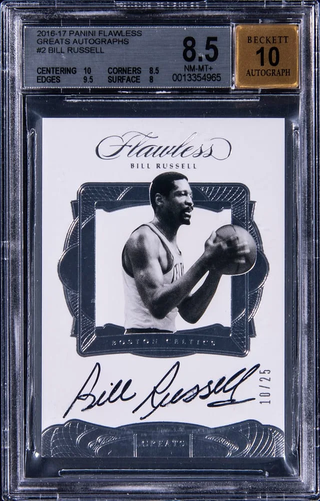 2016-17 Panini Flawless Bill Russell Greats Autographs #G-BR card image