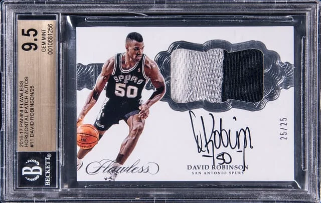 2016-17 Panini Flawless David Robinson Horizontal Patch Autographs #H-DR card image