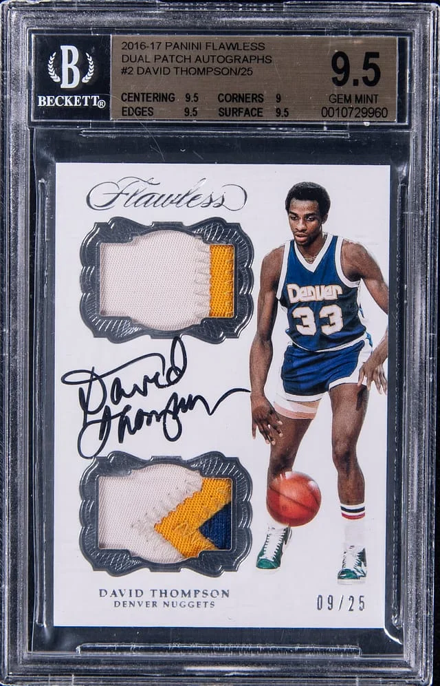 2016-17 Panini Flawless David Thompson Dual Patch Autographs #DPA-DTH card image