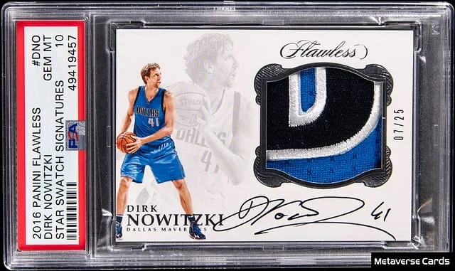 2016-17 Panini Flawless Dirk Nowitzki Star Swatch Signatures #SS-DNO card image