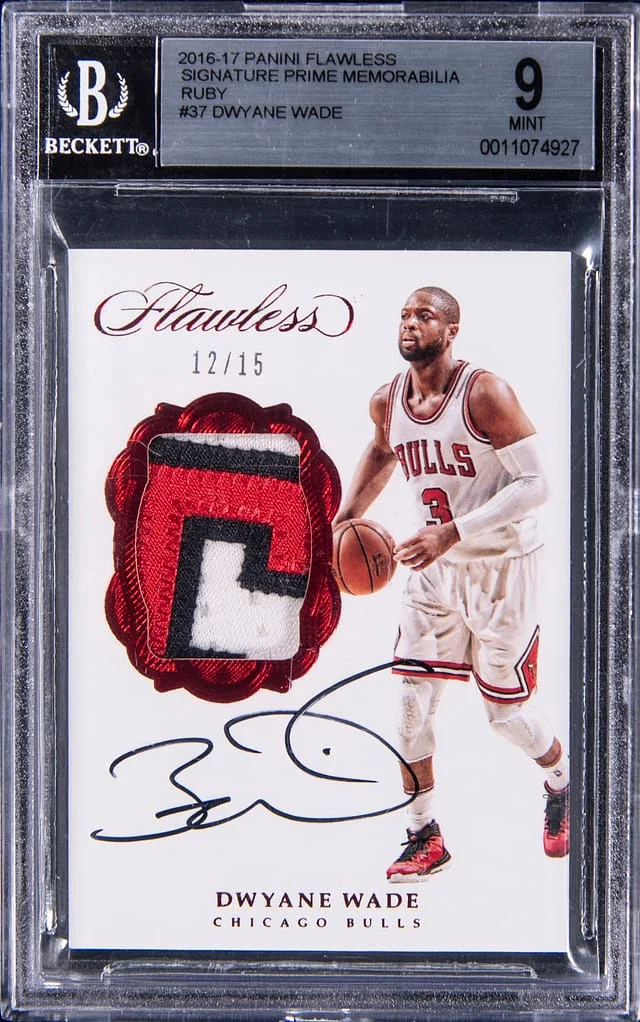 2016-17 Panini Flawless Dwyane Wade Signature Prime Memorabilia Ruby #SP-DWD card image