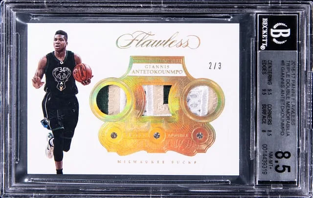 2016-17 Panini Flawless Giannis Antetokounmpo Triple Double Memorabilia #8 card image