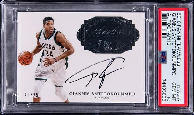 2016-17 Panini Flawless Giannis Antetokounmpo Autographs Platinum #FA-GIA card image