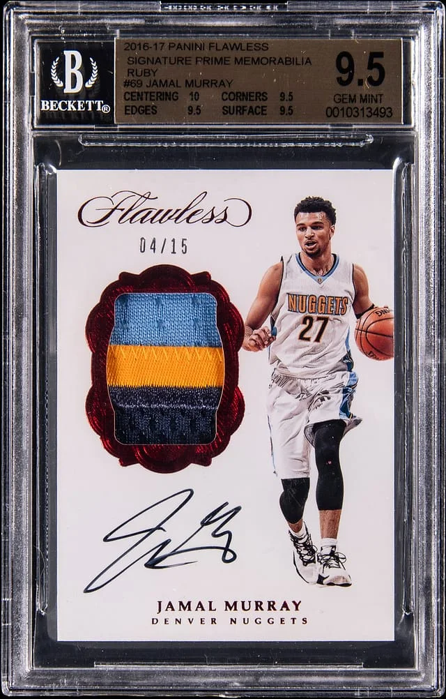 2016-17 Panini Flawless Jamal Murray Signature Prime Memorabilia Ruby #SP-JM card image