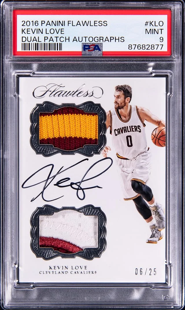 2016-17 Panini Flawless Kevin Love Dual Patch Autographs #KLO card image