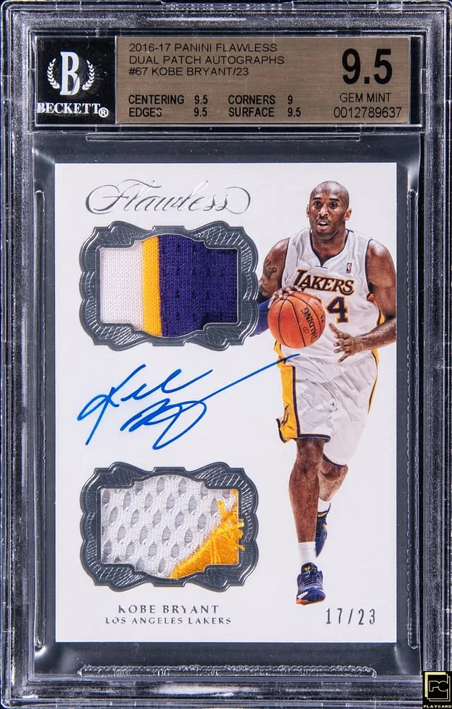 2016-17 Panini Flawless Kobe Bryant Dual Patch Autograph #67 card image