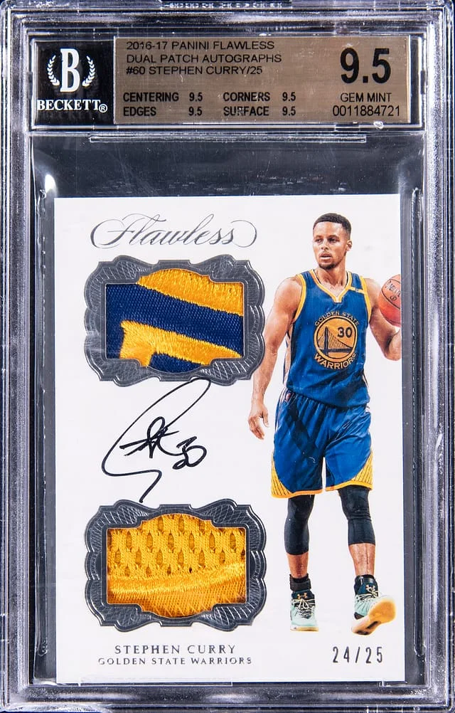 2016-17 Panini Flawless Stephen Curry Dual Patch Autograph #DPA-SCU card image